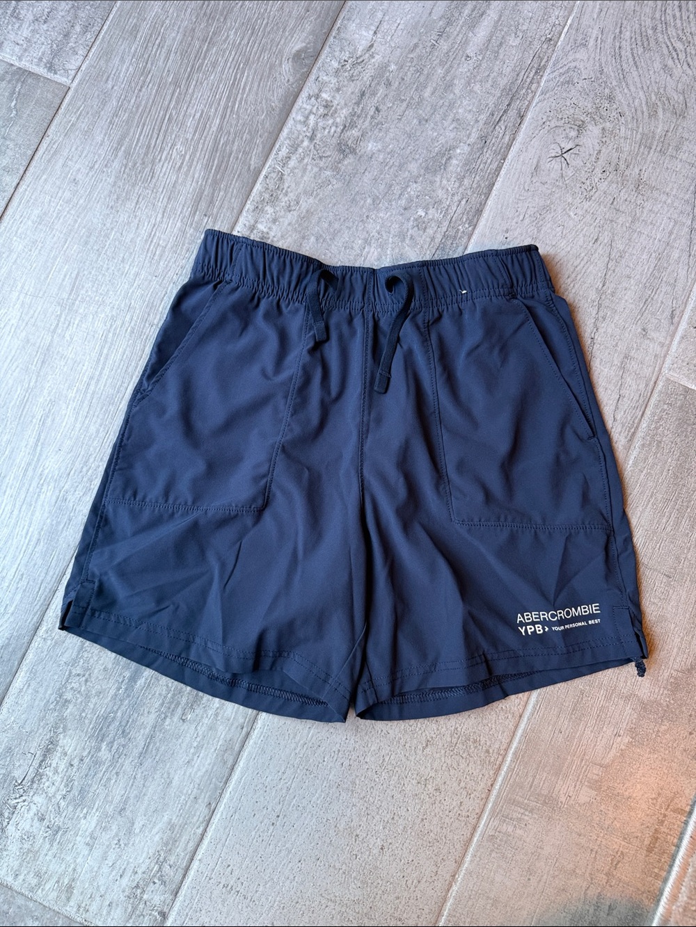 abercrombie kids Navy Elastic Drawstring Athletic Shorts
